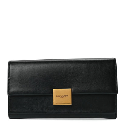 Saint Laurent Calfskin Bellechasse Flap Clutch Wallet Black 1 of 11