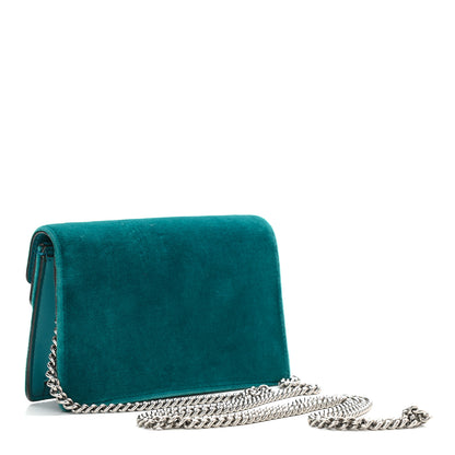 Gucci Velvet Super Mini Dionysus Shoulder Bag Pavone Cyan 3 of 9
