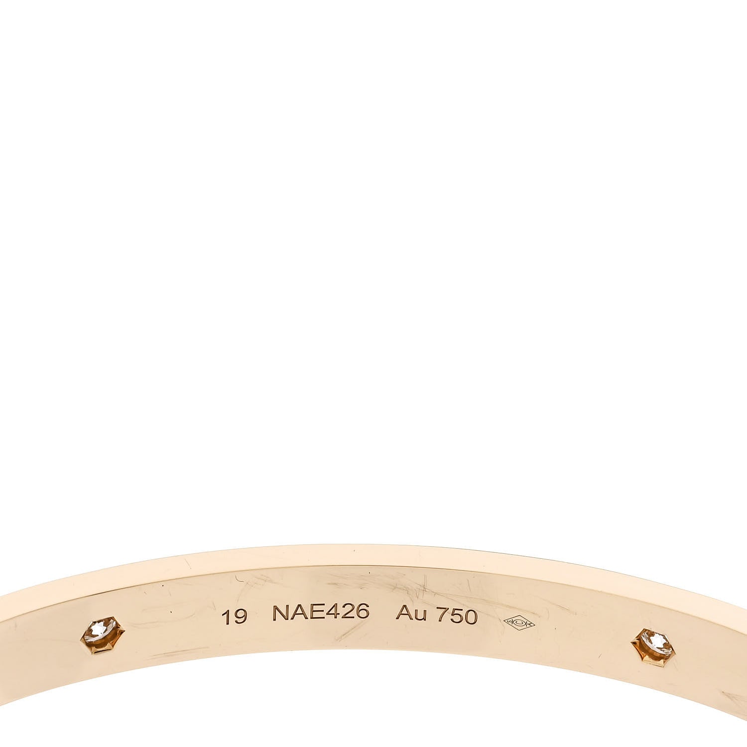 Cartier 18K Yellow Gold 4 Diamond LOVE Bracelet 19 4 of 6
