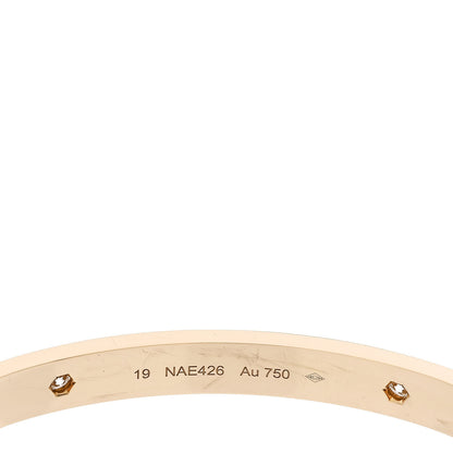 Cartier 18K Yellow Gold 4 Diamond LOVE Bracelet 19 4 of 6