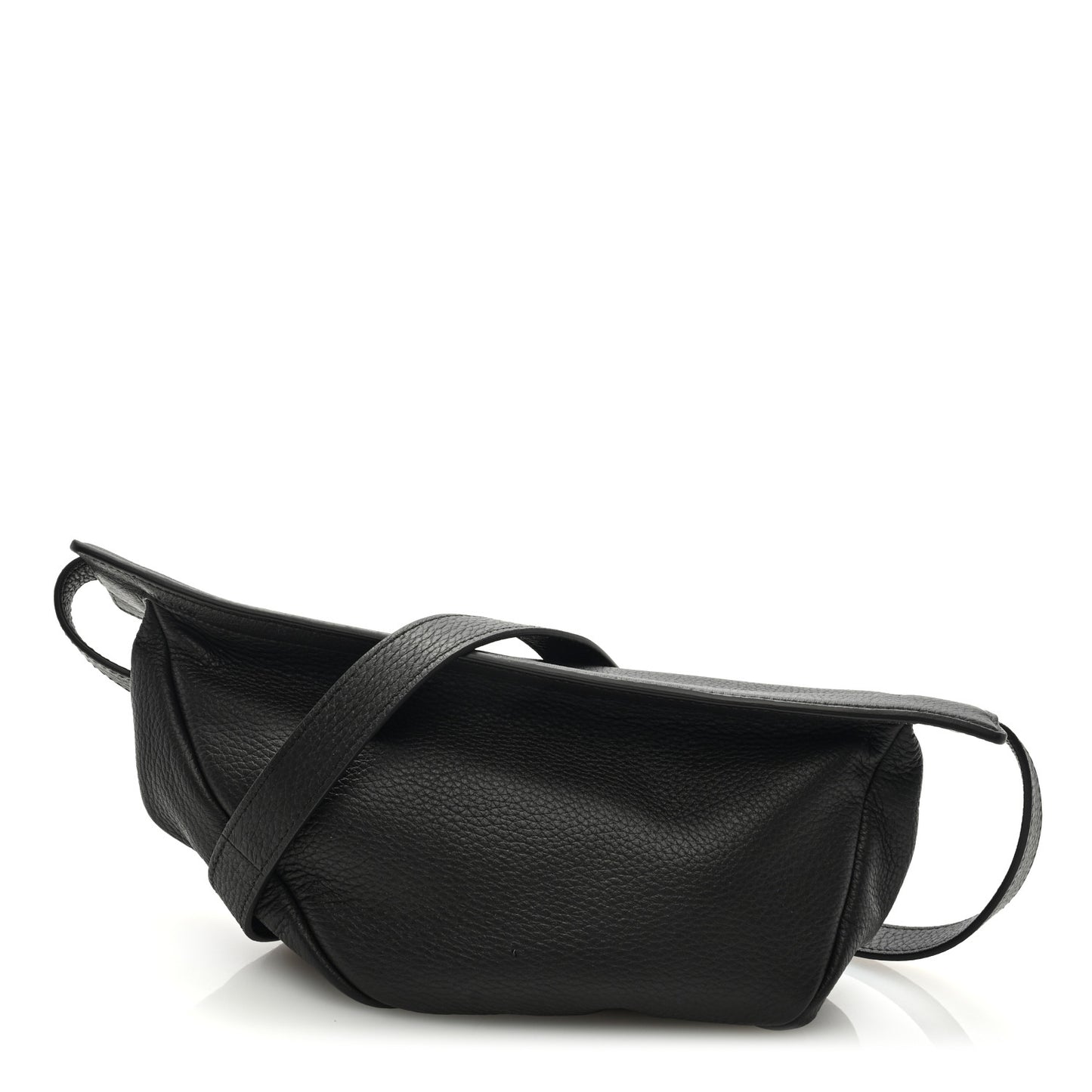 Grained Calfskin Small Slouchy Banana Bag Black