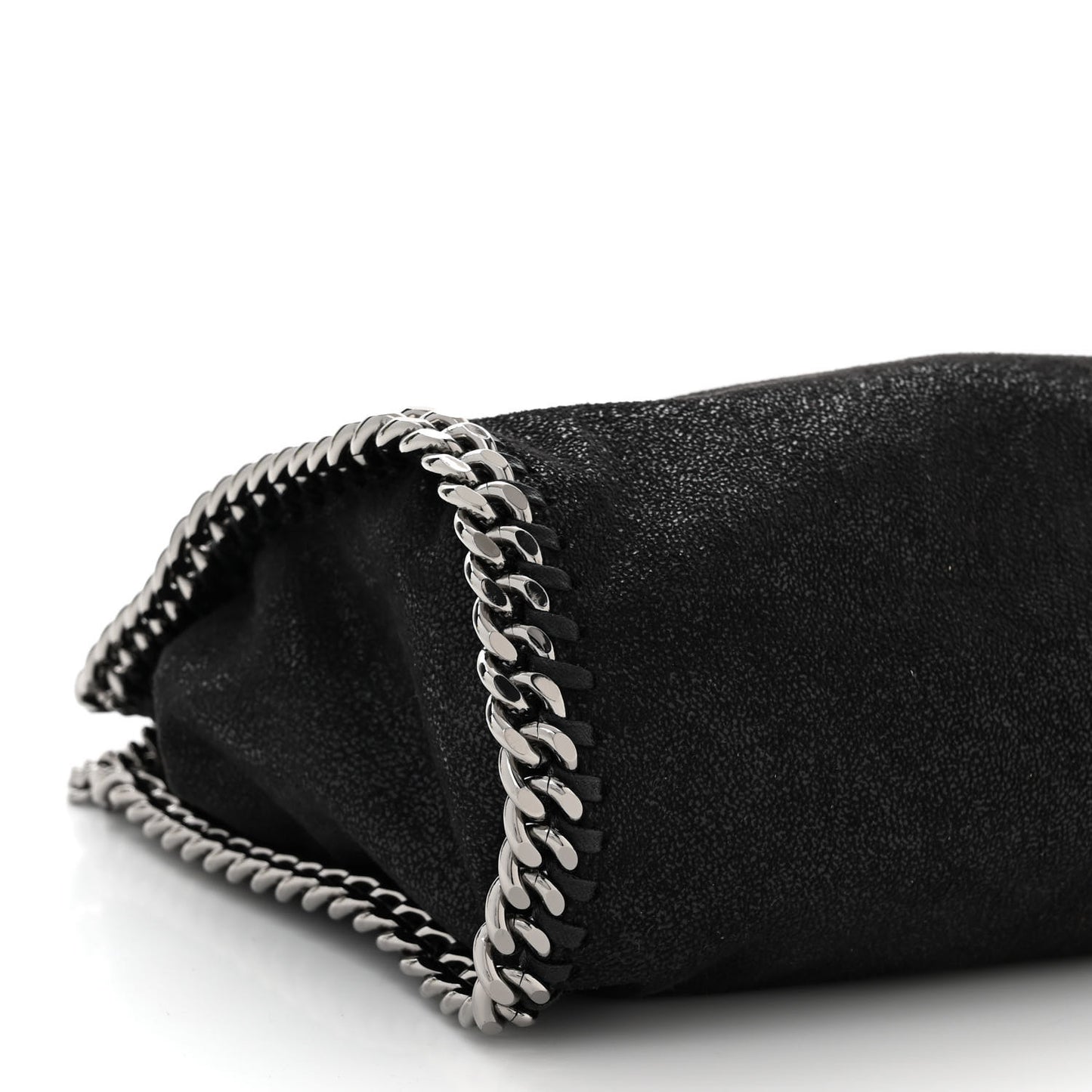 Shaggy Deer Mini Falabella Fold Over Tote Black