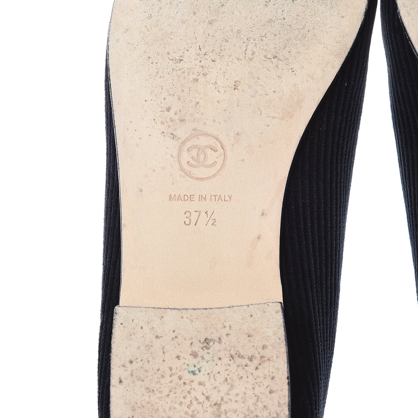 Velvet Patent Calfskin Cap Toe Ballerina Flats 37.5 Navy Black