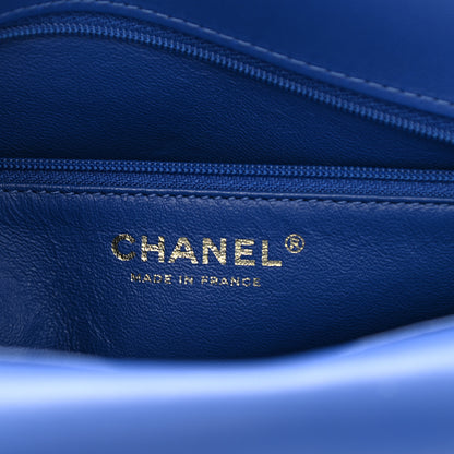 Chanel Metallic Calfskin Quilted Large CC Chic Flap Blue 7 of 9