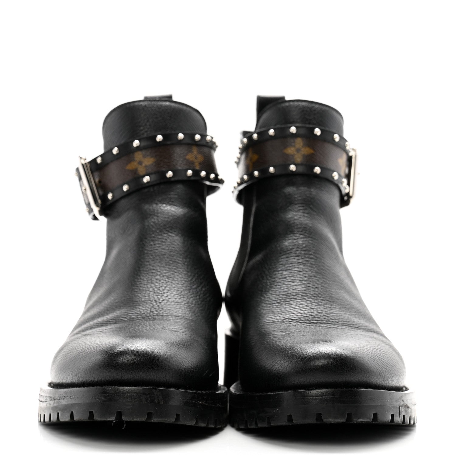 Louis Vuitton Grained Calfskin Monogram Discovery Flat Ankle Boots 40 2 of 13