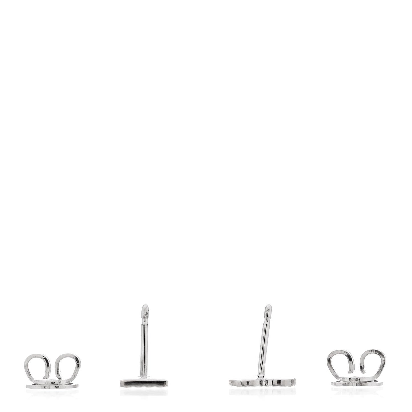 18K White Gold Diamond Icon Asymmetric Stud Earrings