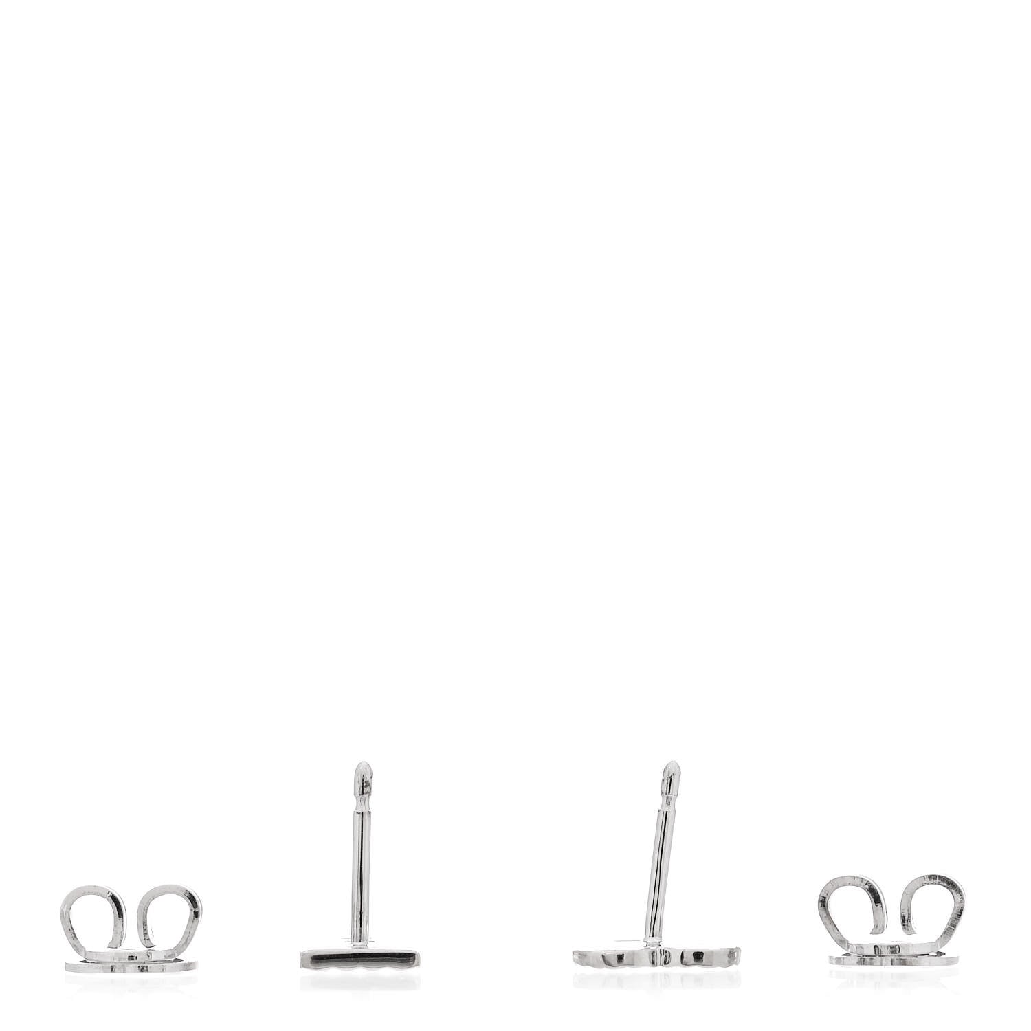 Gucci 18K White Gold Diamond Icon Asymmetric Stud Earrings 3 of 4