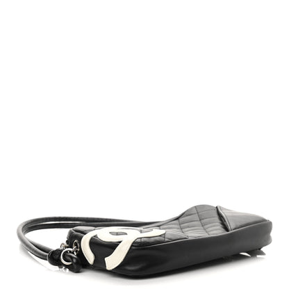 Chanel Calfskin Quilted Cambon Pochette Black White 4 of 11