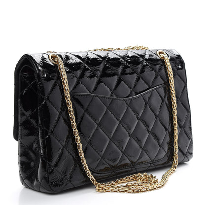 Chanel Distressed Patent Quilted 2.55 Reissue 227 Flap Black 2 of 12