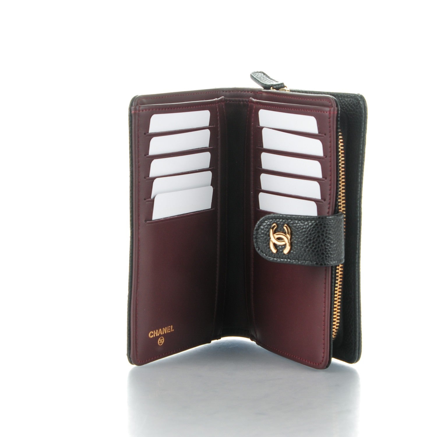 Chanel Caviar Quilted Zipped Pocket Wallet Black 5 of 8