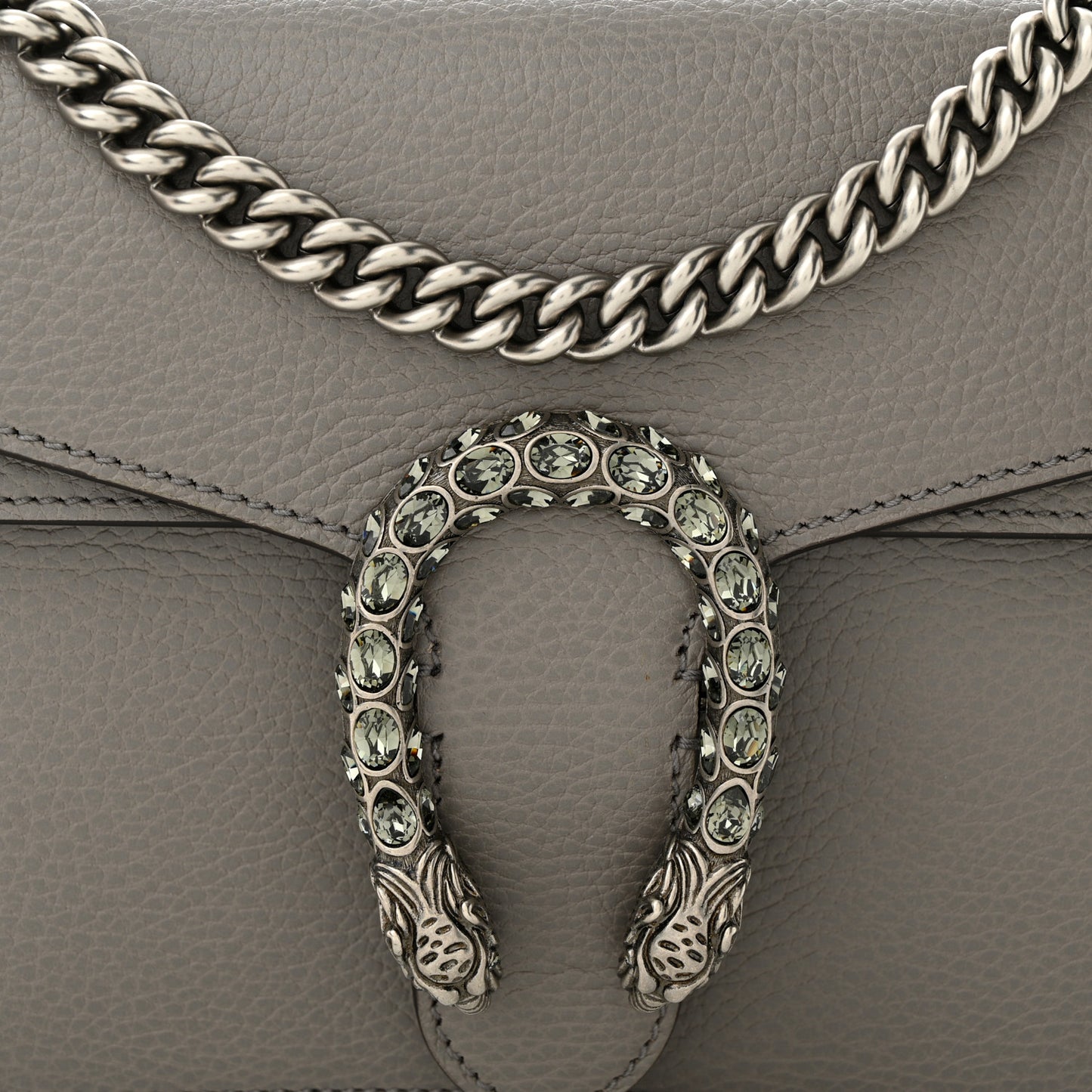 Pebbled Calfskin Small Dionysus Shoulder Bag Dusty Grey