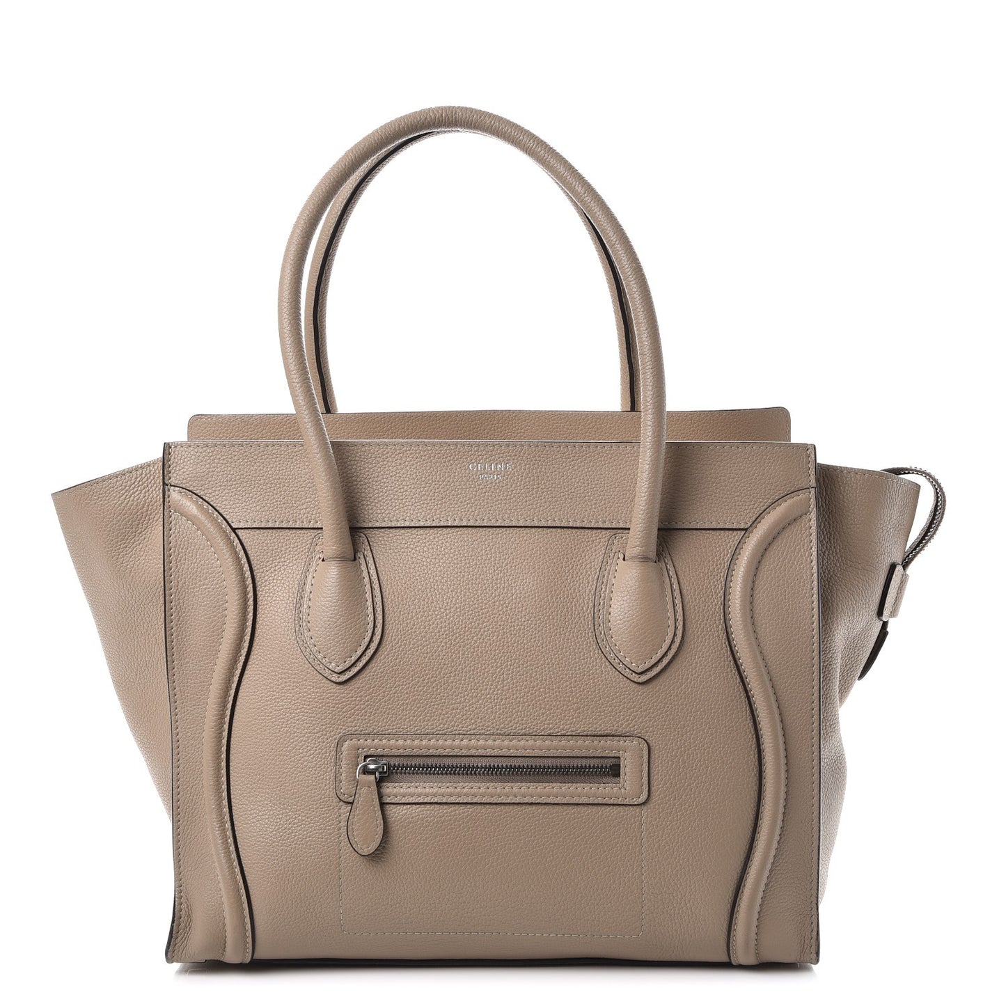 Drummed Calfskin Shoulder Luggage Dune