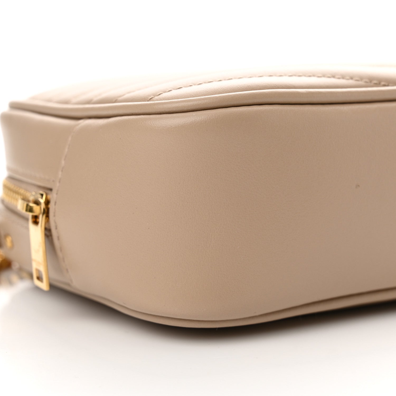 Saint Laurent Calfskin Matelasse Monogram Mini Lou Camera Bag Dark Beige 9 of 11