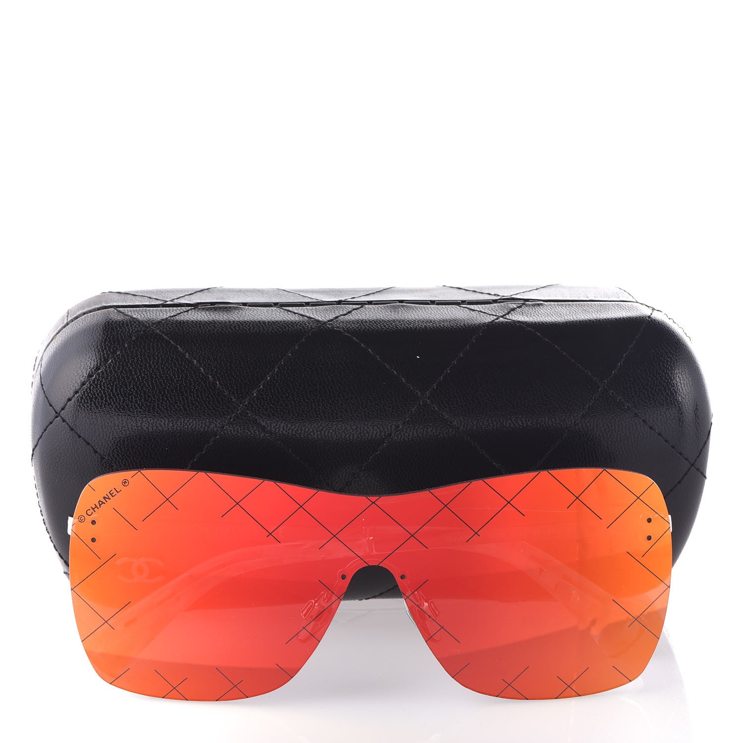 Chanel Shield Runway Sunglasses 4215 Silver Red 8 of 8