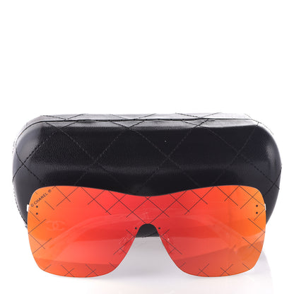 Chanel Shield Runway Sunglasses 4215 Silver Red 8 of 8