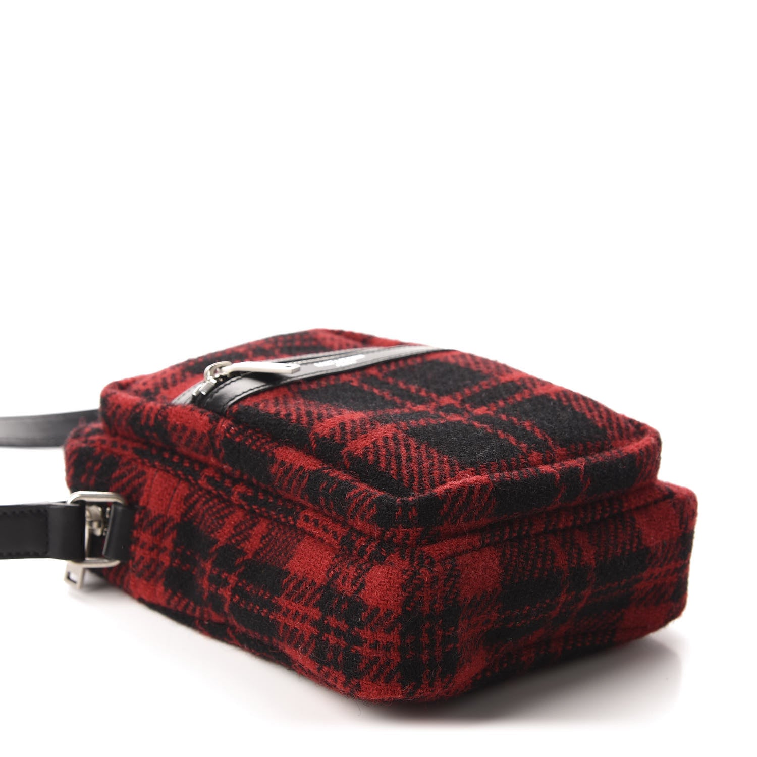 Saint Laurent Check-print Crossbody Bag Red 3 of 8