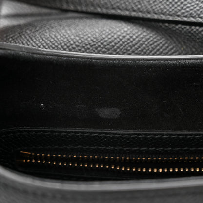 Christian Dior Grained Calfskin Saddle Bag With Strap Black 11 of 12