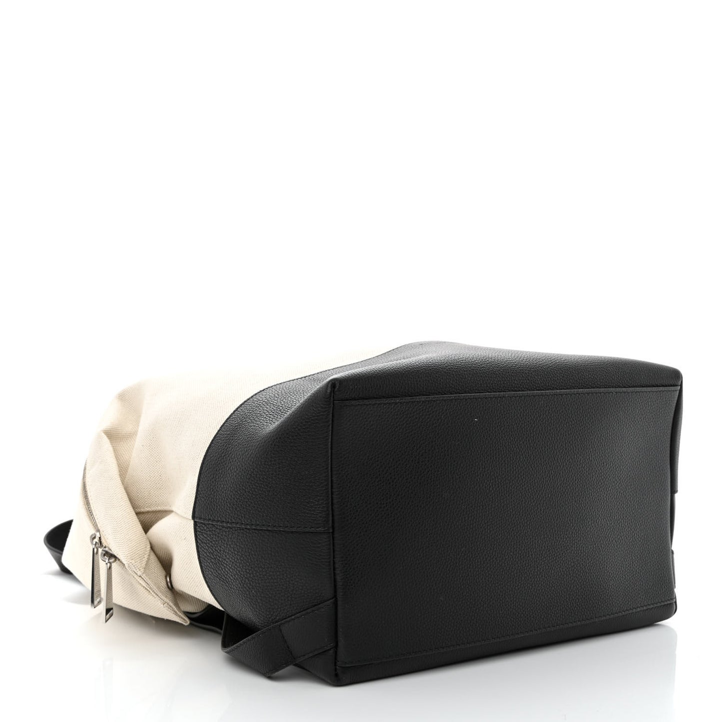 Canvas Calfskin Backpack Natural Black
