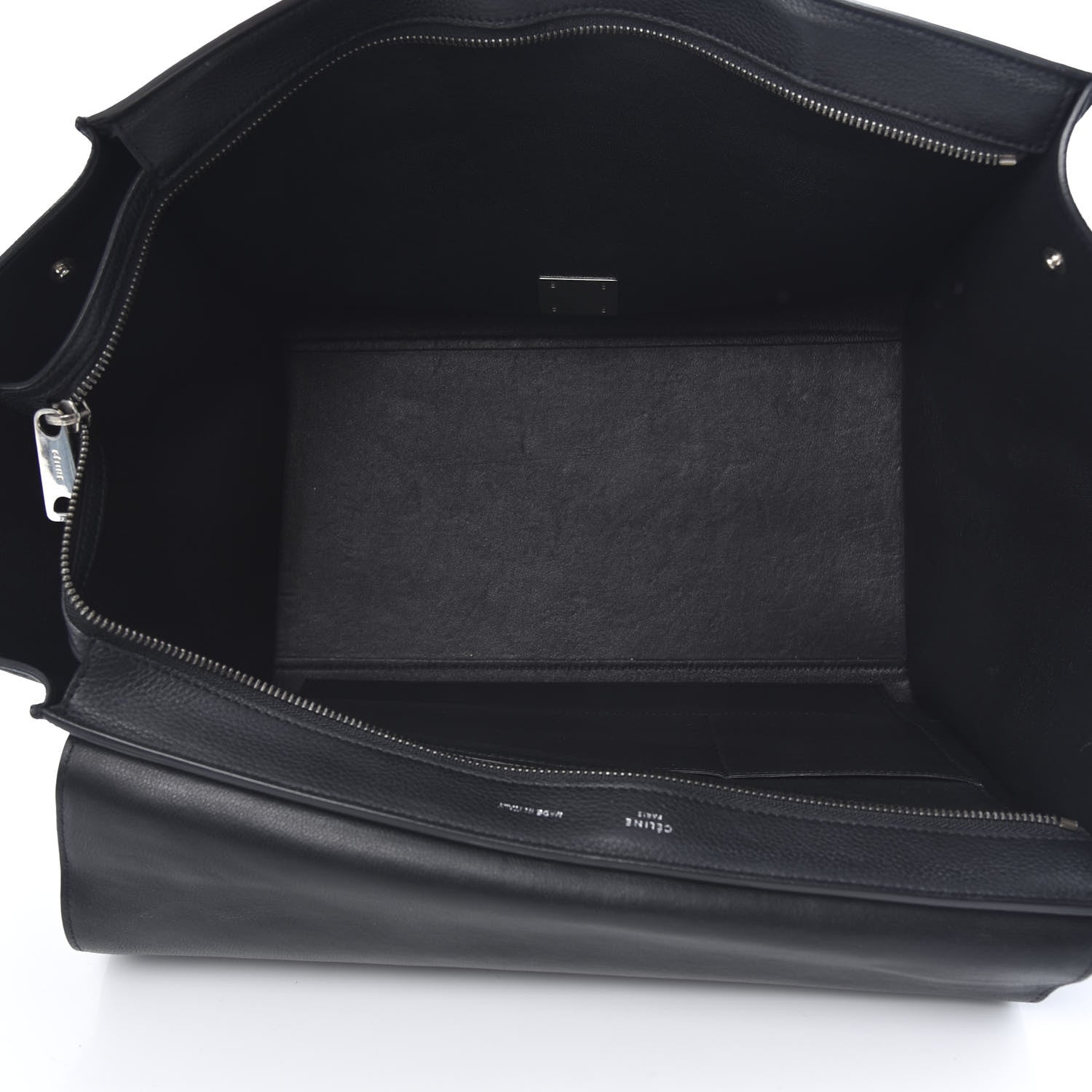 Celine Drummed Calfskin Suede Large Trapeze Black 5 of 14