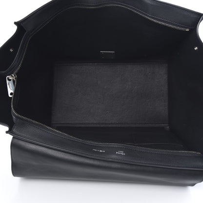 Celine Drummed Calfskin Suede Large Trapeze Black 5 of 14