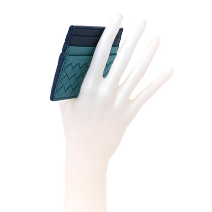 Bottega Veneta Nappa Intrecciato Card Holder Navy Multicolor 2 of 7