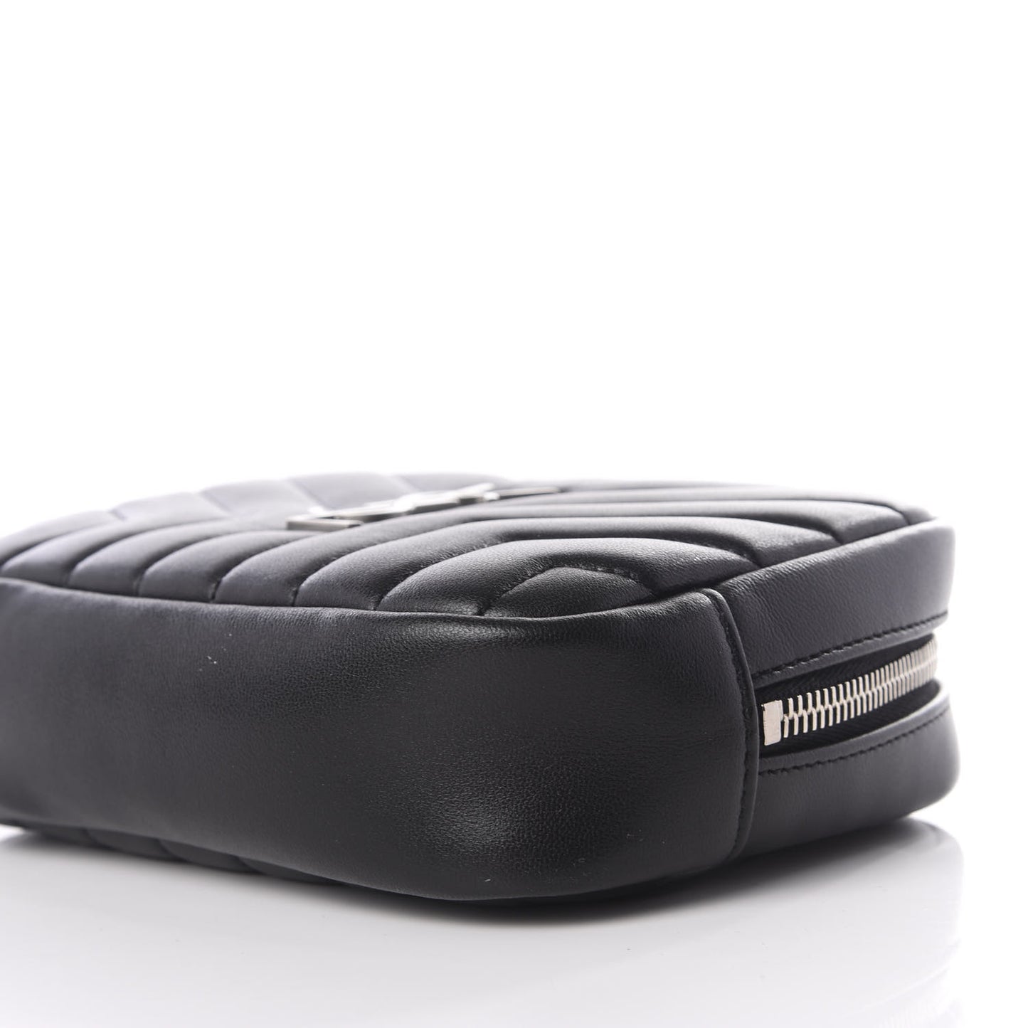 Lambskin Y Quilted Monogram Loulou Cosmetic Case Black