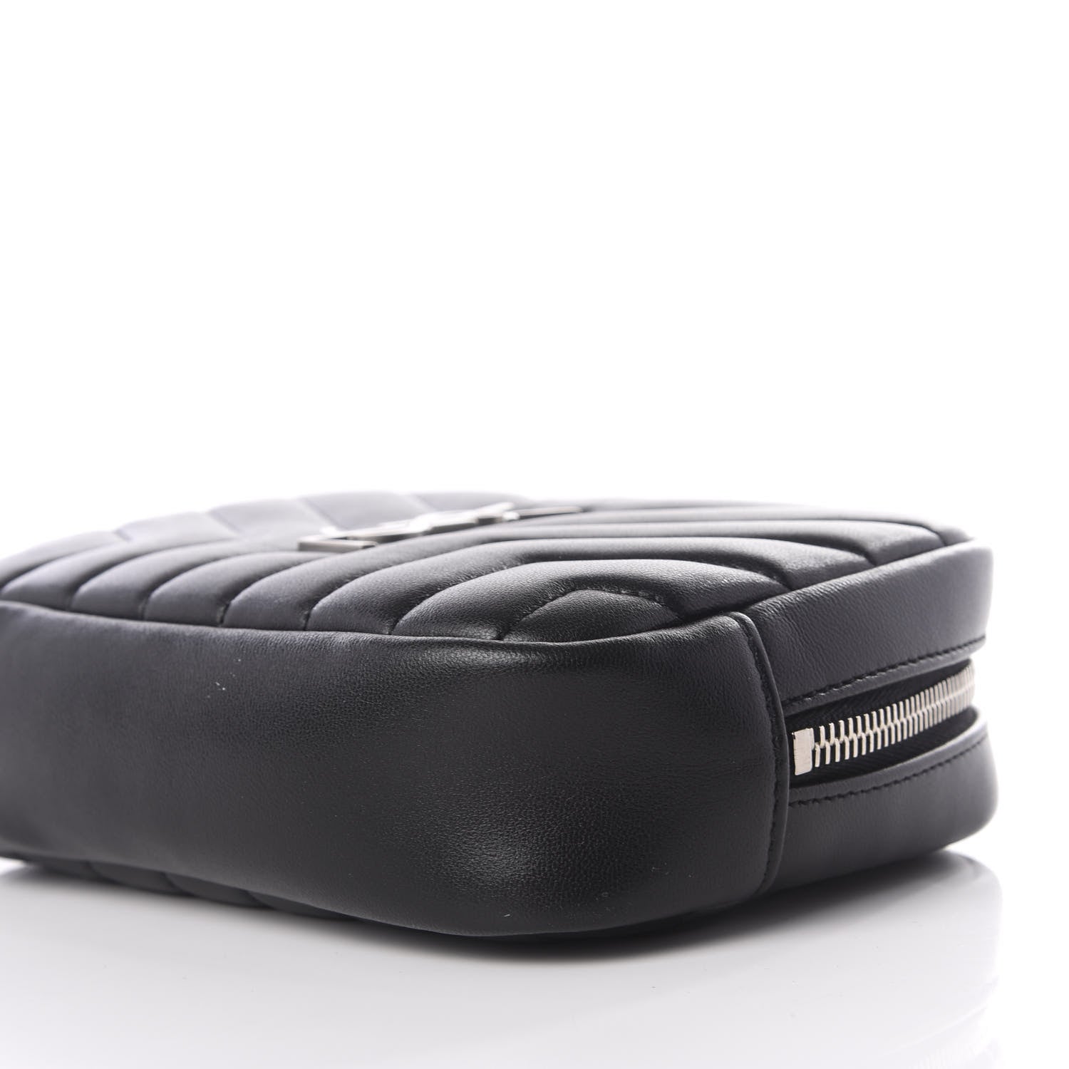 Saint Laurent Lambskin Y Quilted Monogram Loulou Cosmetic Case Black 8 of 9
