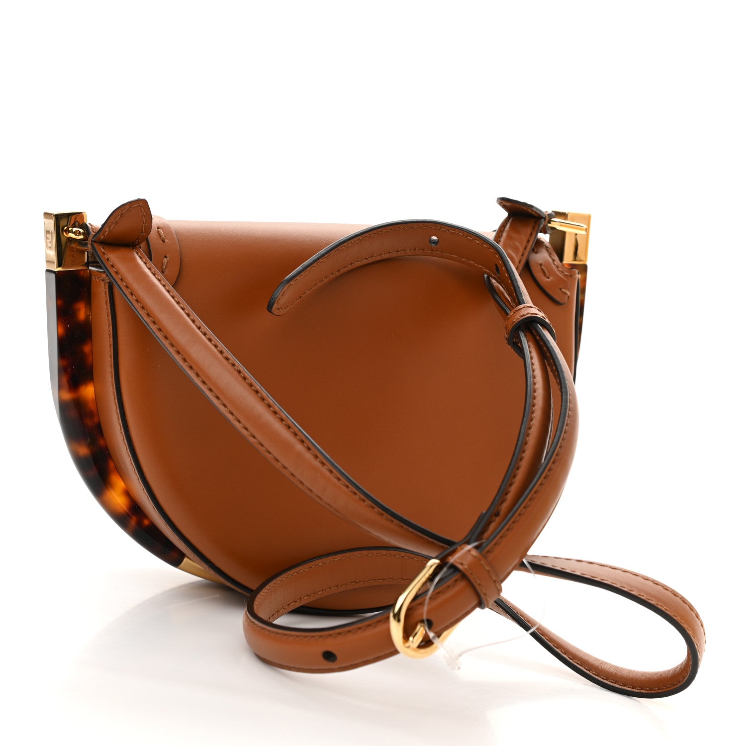 Fendi Vitello King Plexiglass Moonlight Shoulder Bag Cuoio 3 of 11