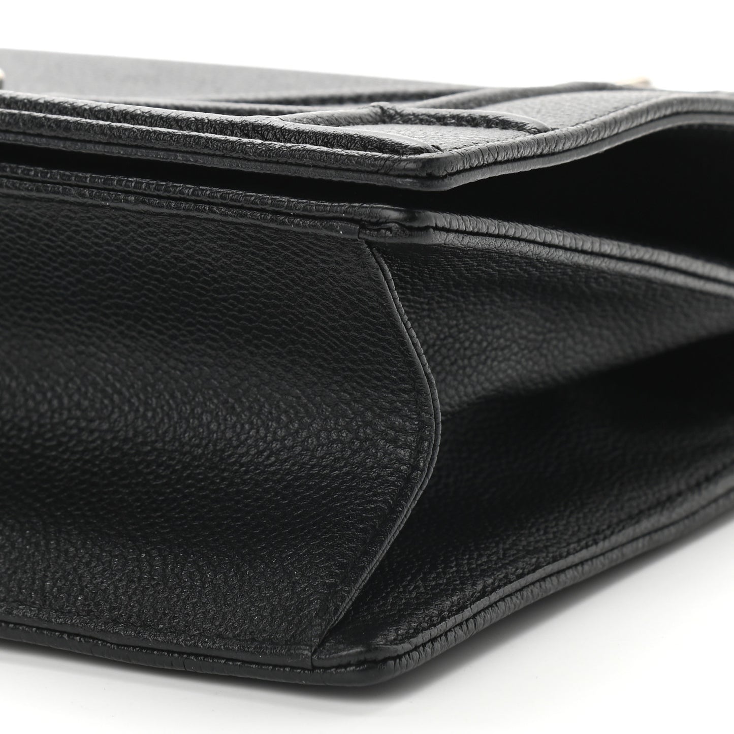 Grained Calfskin Small Diorama Flap Bag Black