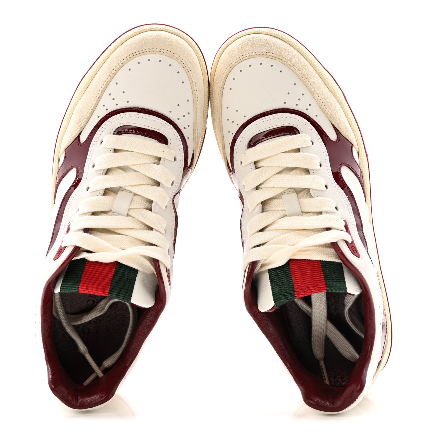 Calfskin Suede Womens Re-Web Sneakers  38 White Red