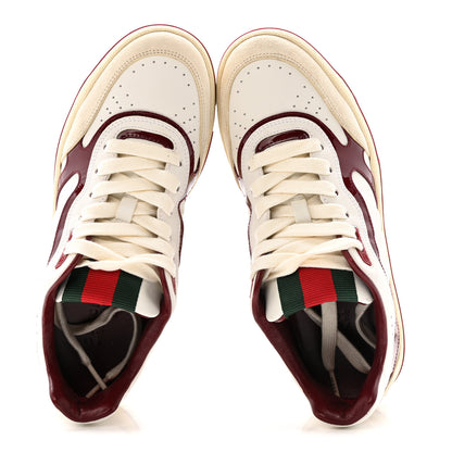 Gucci Calfskin Suede Womens Re-Web Sneakers  38 White Red 2 of 12