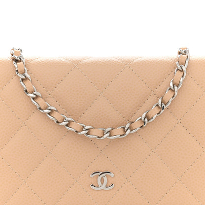 Chanel Caviar Quilted Wallet on Chain WOC Beige 8 of 10