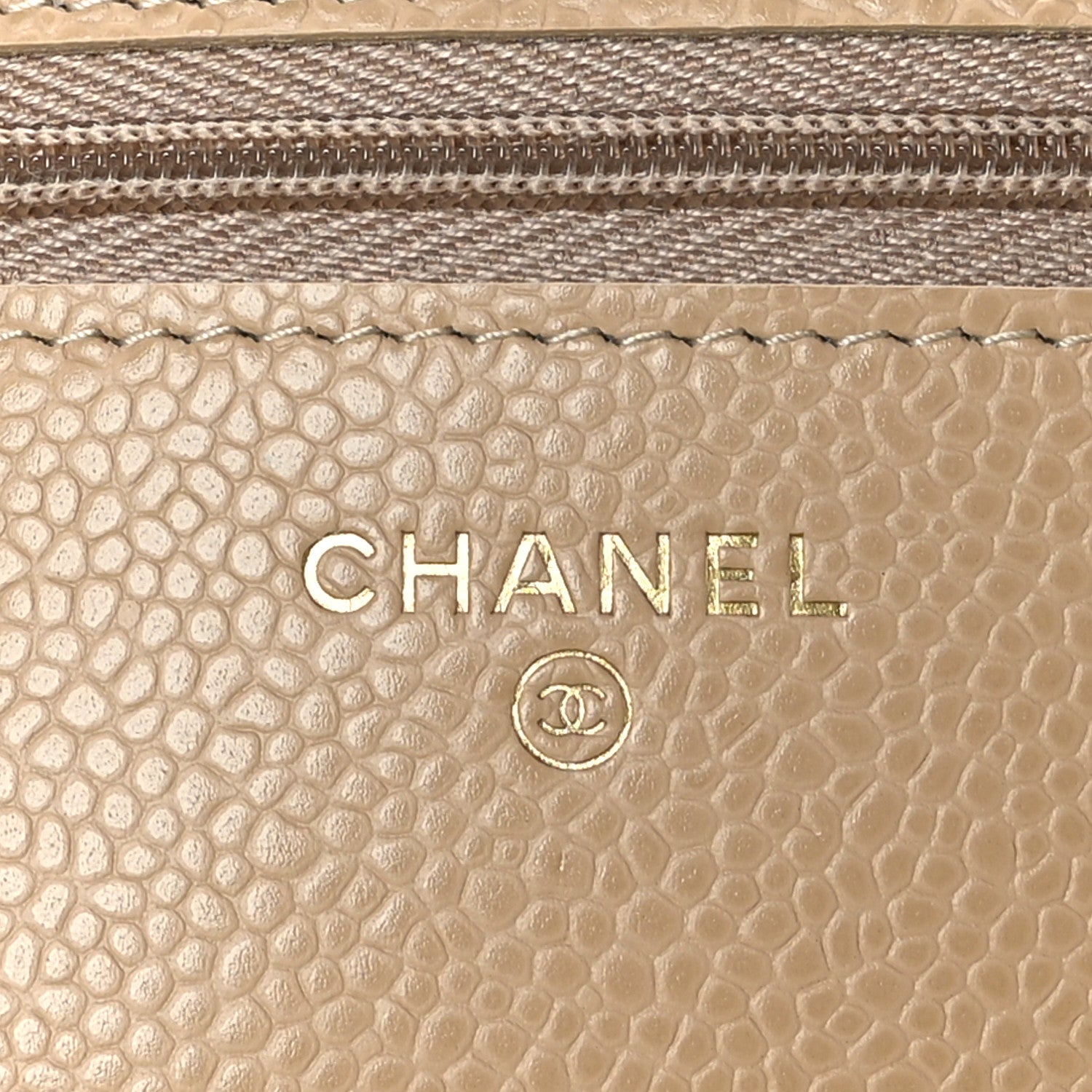 Chanel Caviar Quilted Wallet On Chain WOC Beige 6 of 10