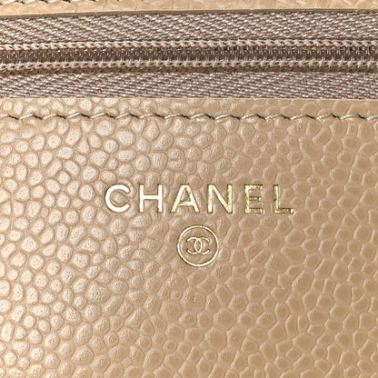 Chanel Caviar Quilted Wallet On Chain WOC Beige 6 of 10
