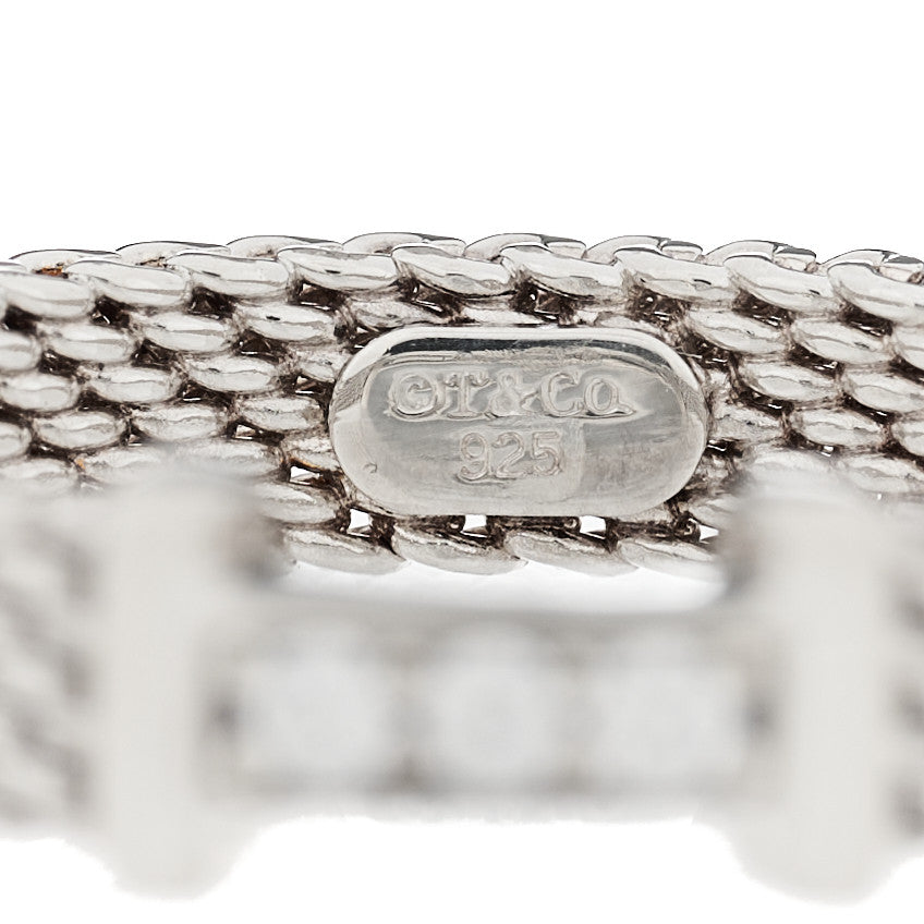 Sterling Silver Diamond Somerset Mesh Band Ring 47 4
