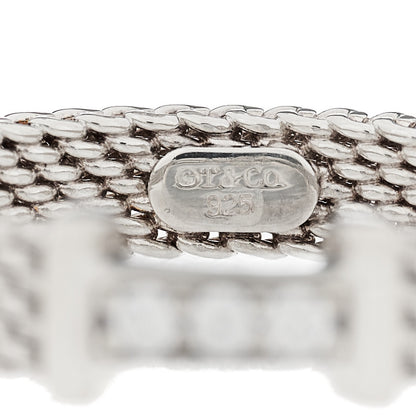 Tiffany Sterling Silver Diamond Somerset Mesh Band Ring 47 4 3 of 4