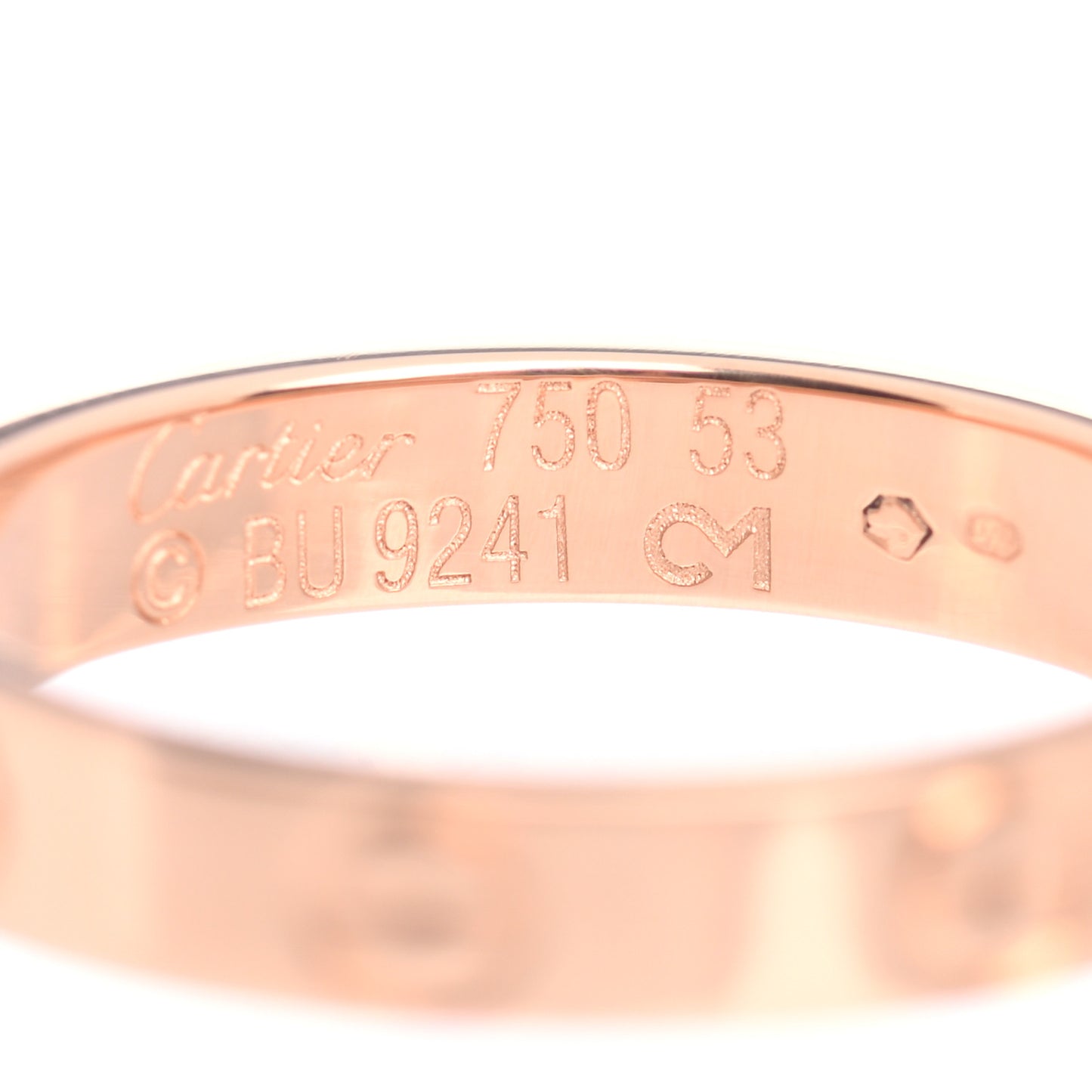 18K Pink Gold 3.5mm LOVE Wedding Band Ring 53 6.25