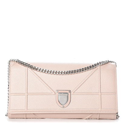 Christian Dior Grained Calfskin Diorama Croisiere Chain Wallet Rose Poudre 2 of 12