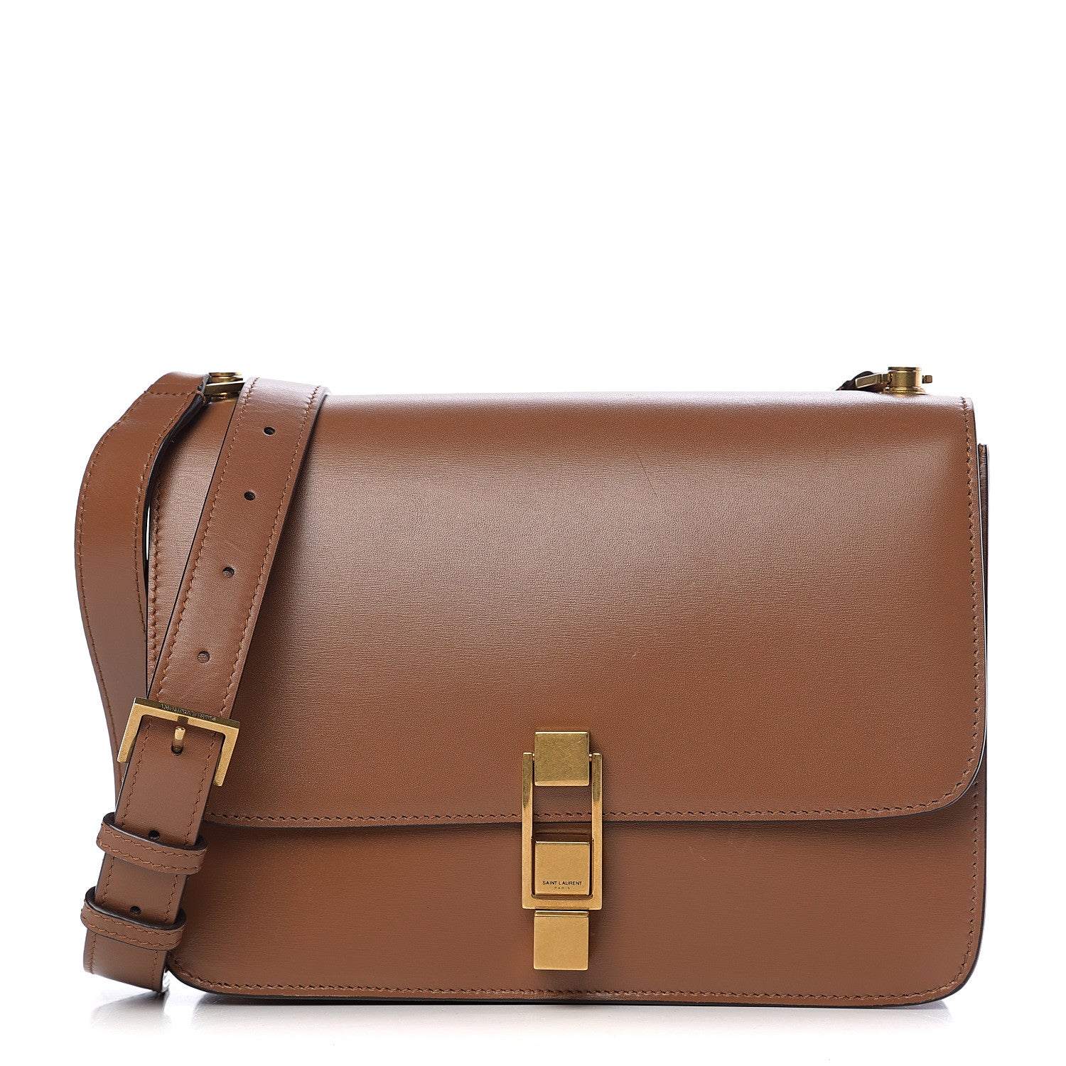 Saint Laurent Smooth Calfskin Carre Satchel Brown 1 of 8