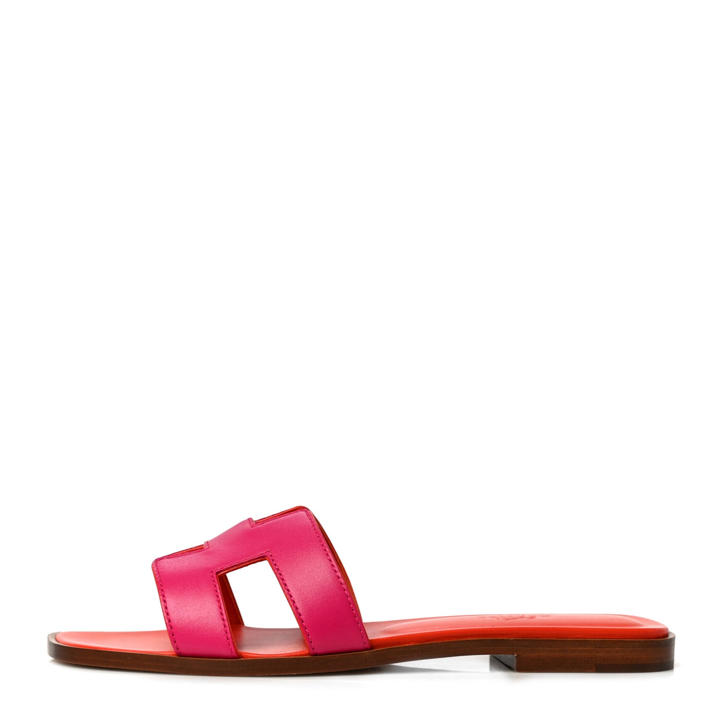 Calfskin Oran Sandals 37.5 Rose Flash Orange H