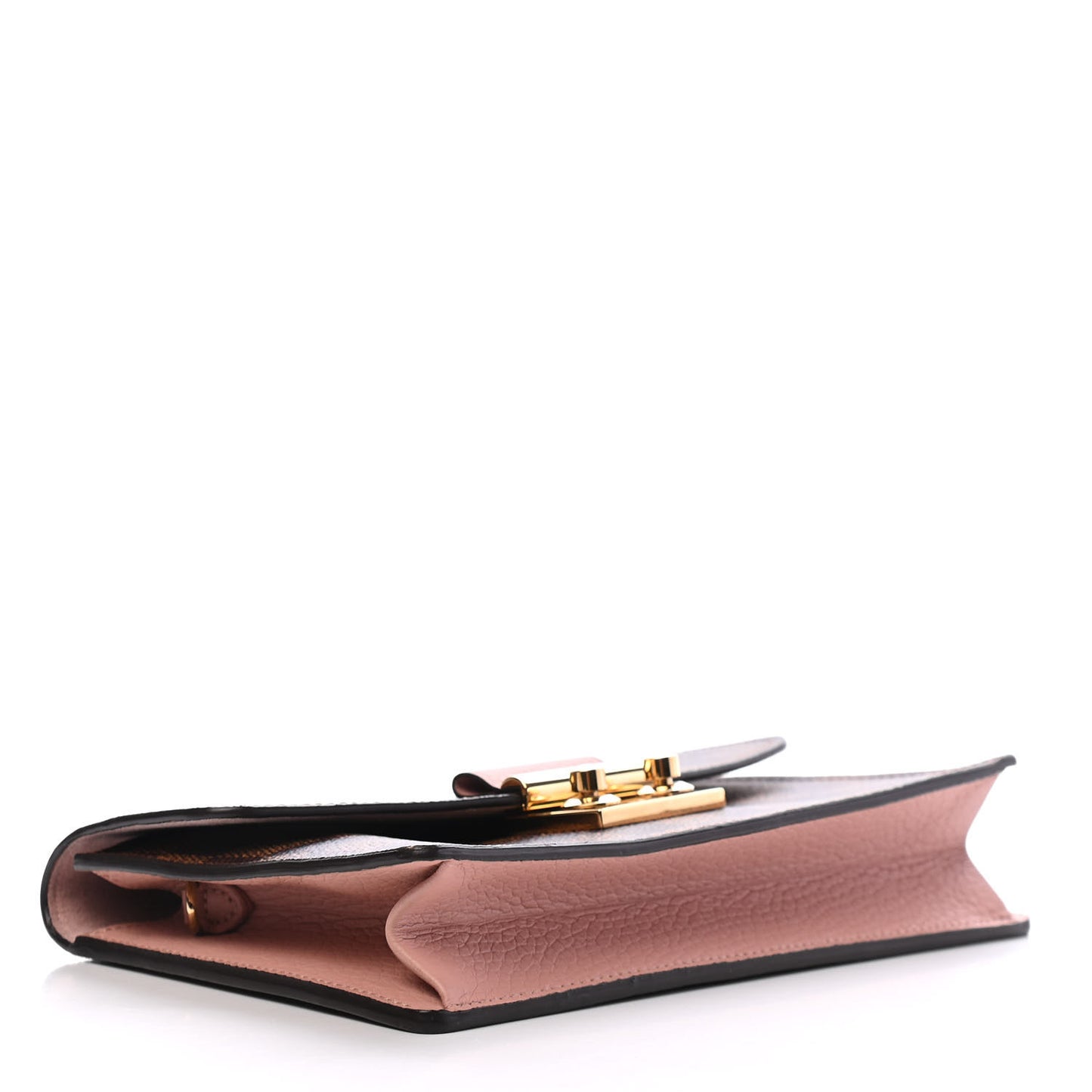 Damier Ebene Croisette Chain Wallet Magnolia