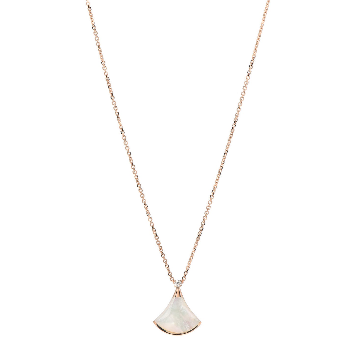 18K Rose Gold Diamond Mother of Pearl Small Divas' Dream Pendant Necklace
