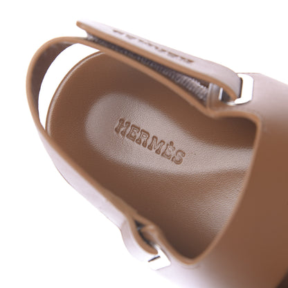 Hermes Calfskin Womens Takara Sandals 37.5 Gold 8 of 10