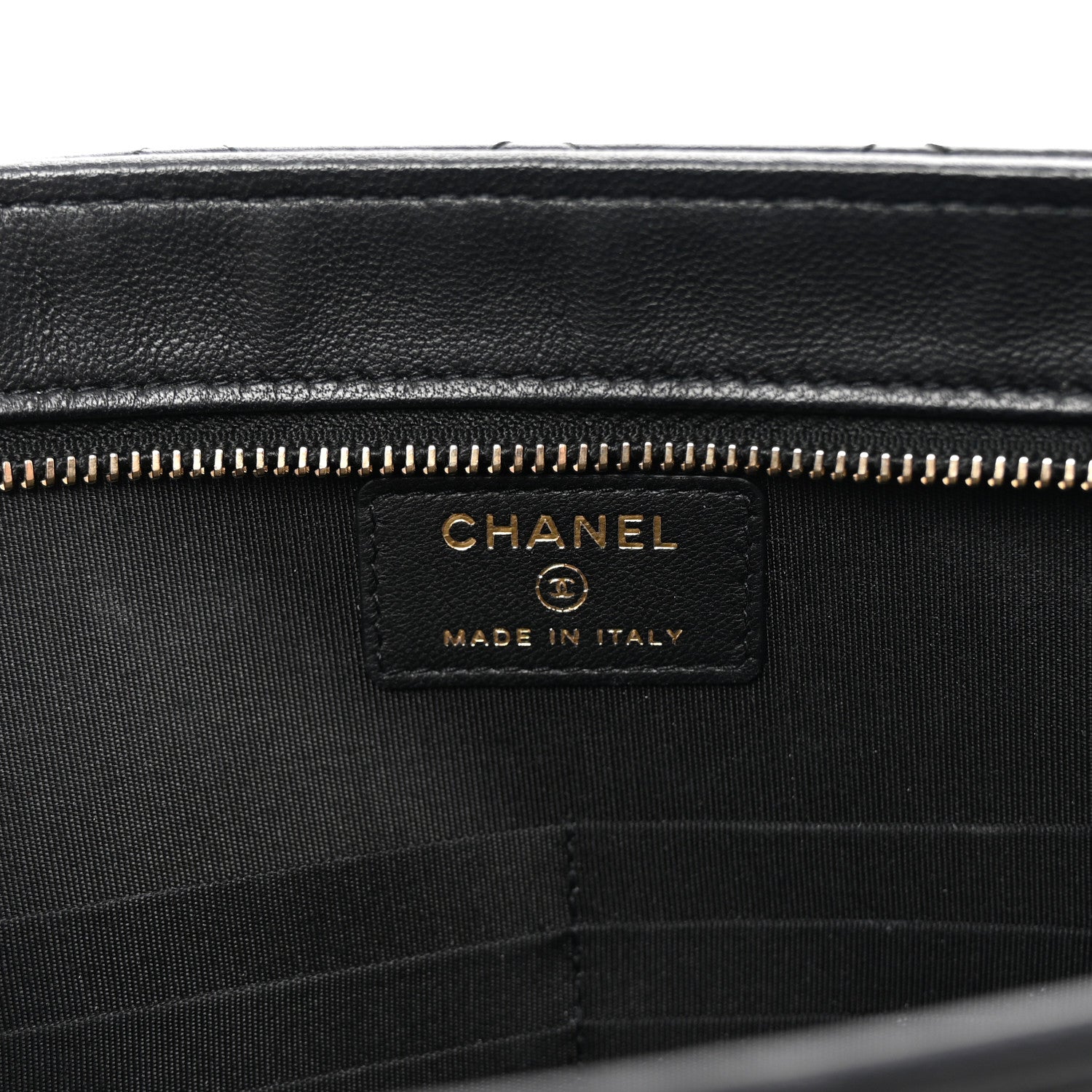 Chanel Lambskin Quilted Wristlet Clutch Black 6 of 7