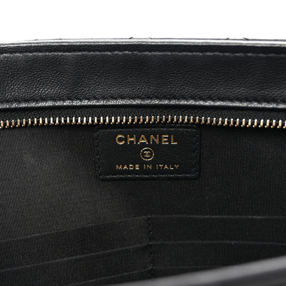 Chanel Lambskin Quilted Wristlet Clutch Black 6 of 7