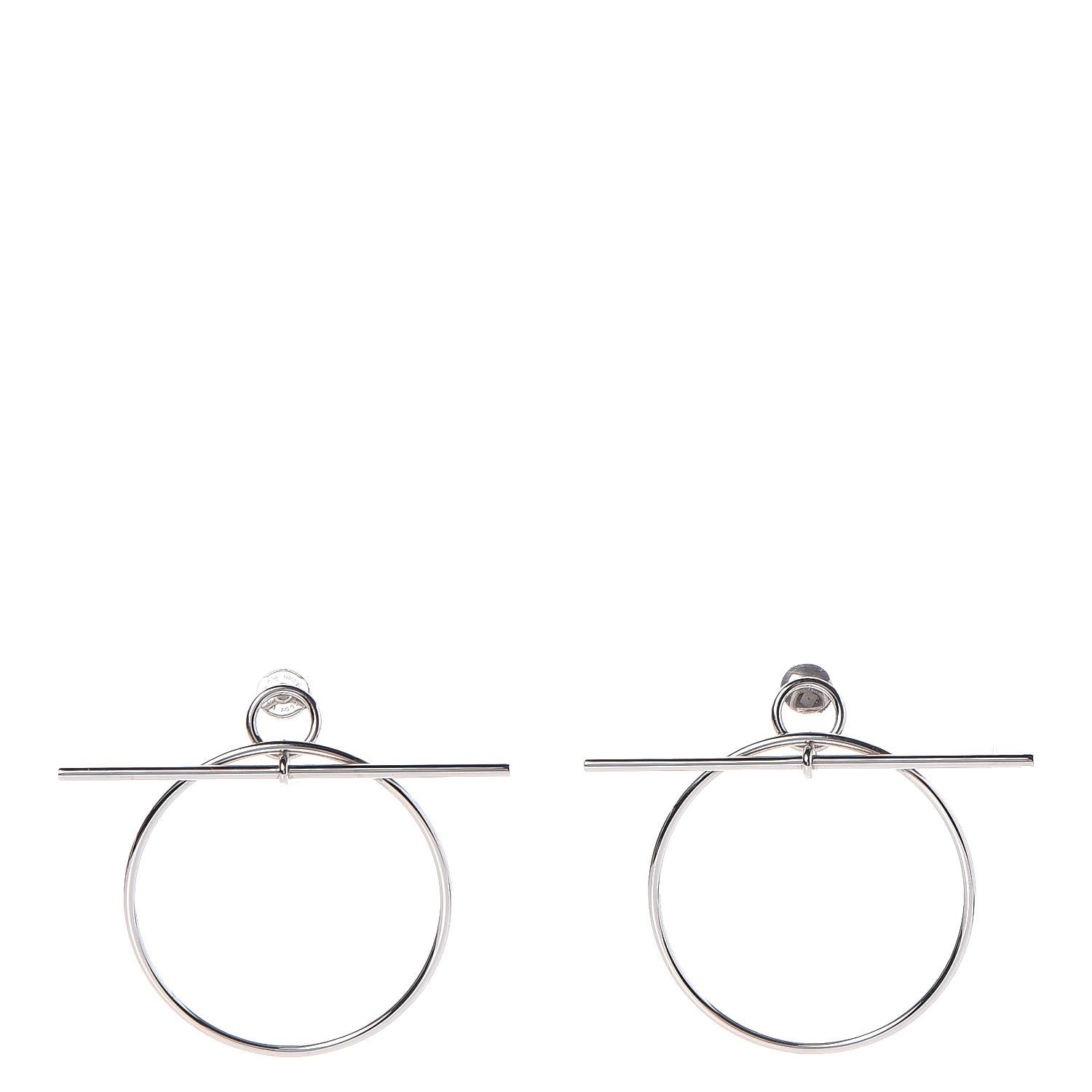 Hermes Sterling Silver MM Loop Earrings 1 of 7