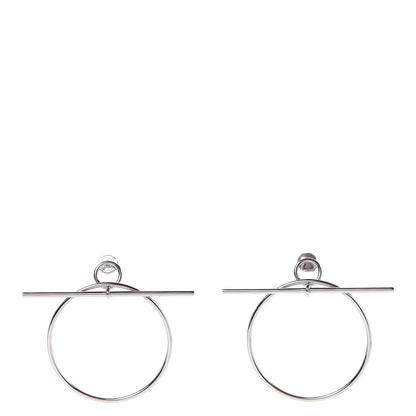 Hermes Sterling Silver MM Loop Earrings 1 of 7