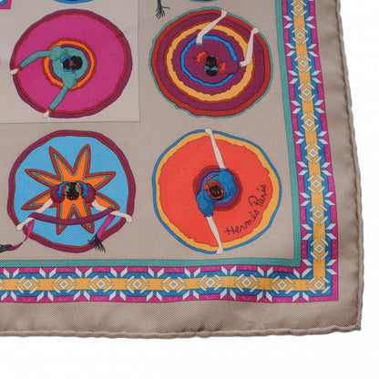 Hermes Silk Belles du Mexique Pocket Square Scarf 2 of 6