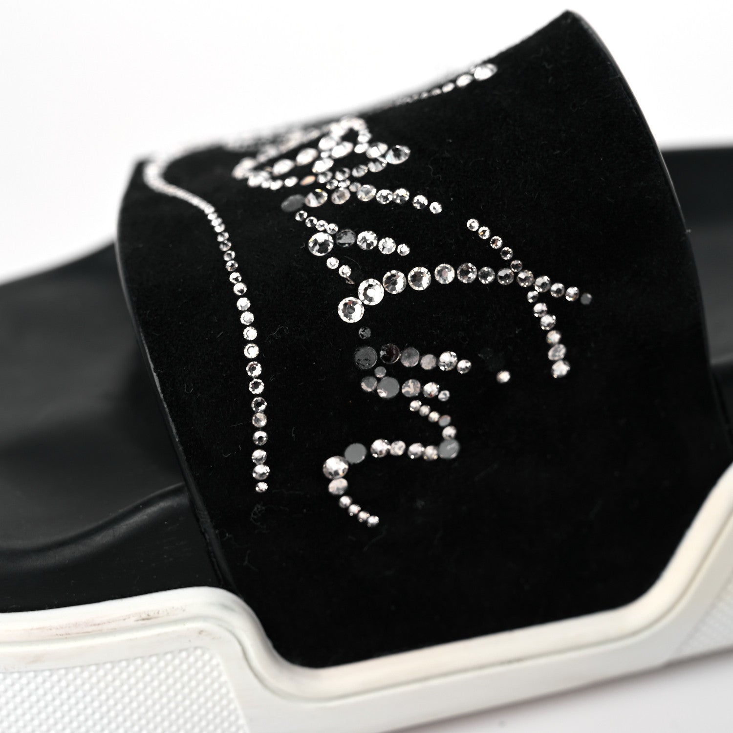 Christian Louboutin Veau Velours Strass Dear Pool Flat Platform Slide Sandal 38 Black 15 of 16