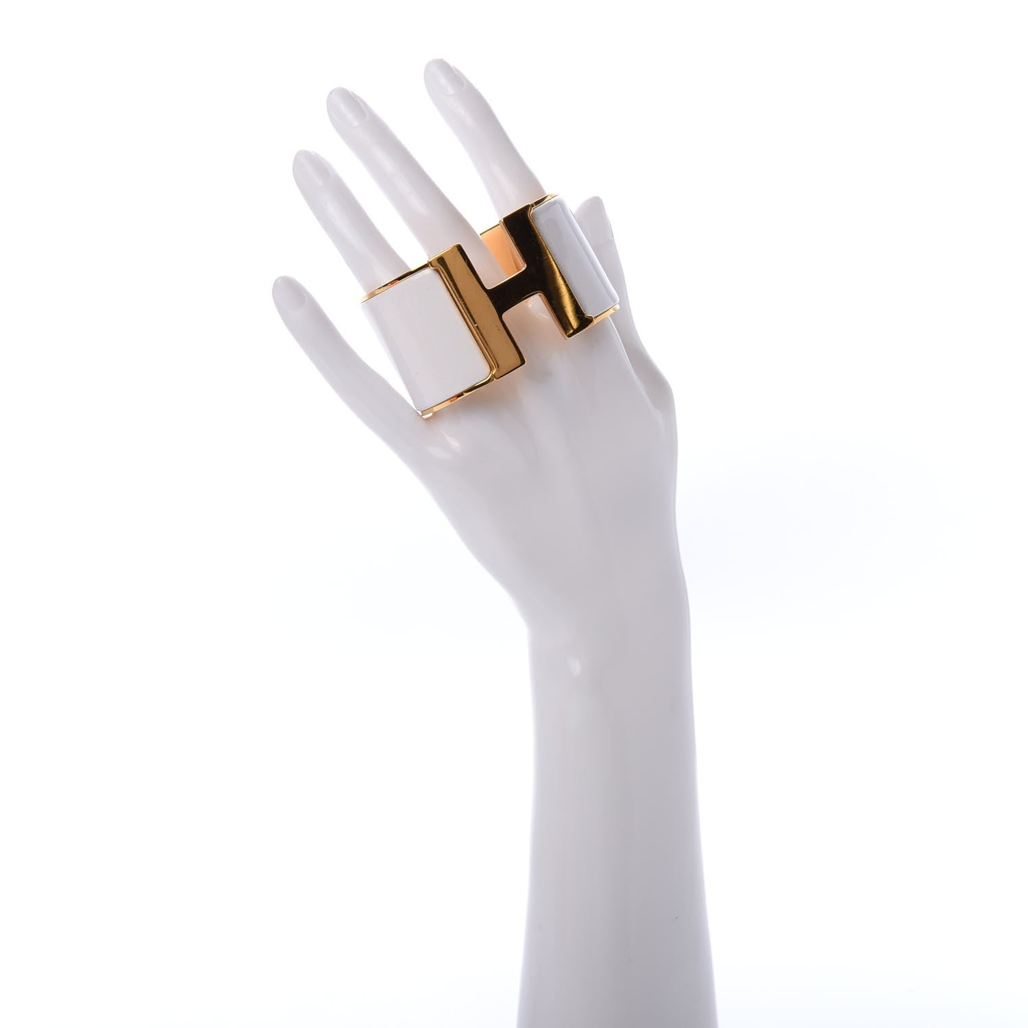Hermes Enamel Extra Wide Clic Clac H Bracelet PM White 2 of 5